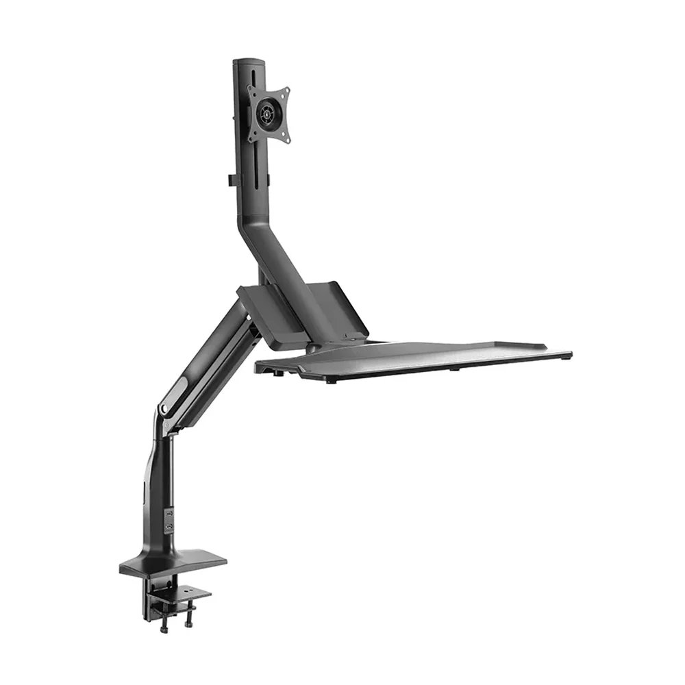 Gas Spring Floating Sit-Stand Single Monitor Mount